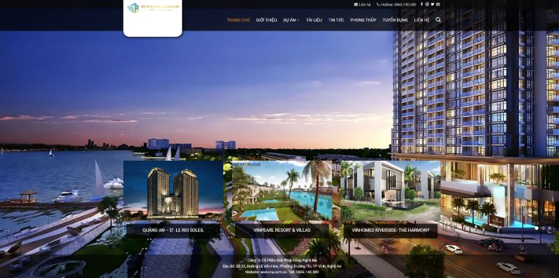 Giao diện website kinh doanh bất động sản đẹp