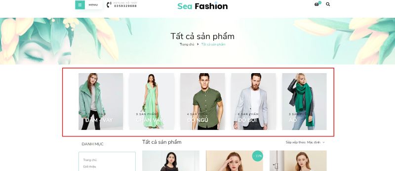 Thiết kế website bán quần áo thời trang